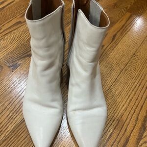 Franco Sarto Off White Ankle Booties